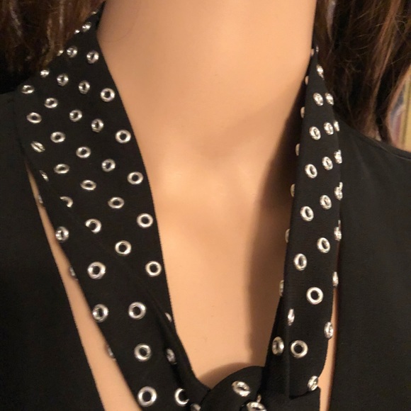 Michael Kors black dress with silver grommets XS - Picture 4 of 10